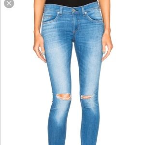 Rag & Bone crop Clio distressed skinny jeans